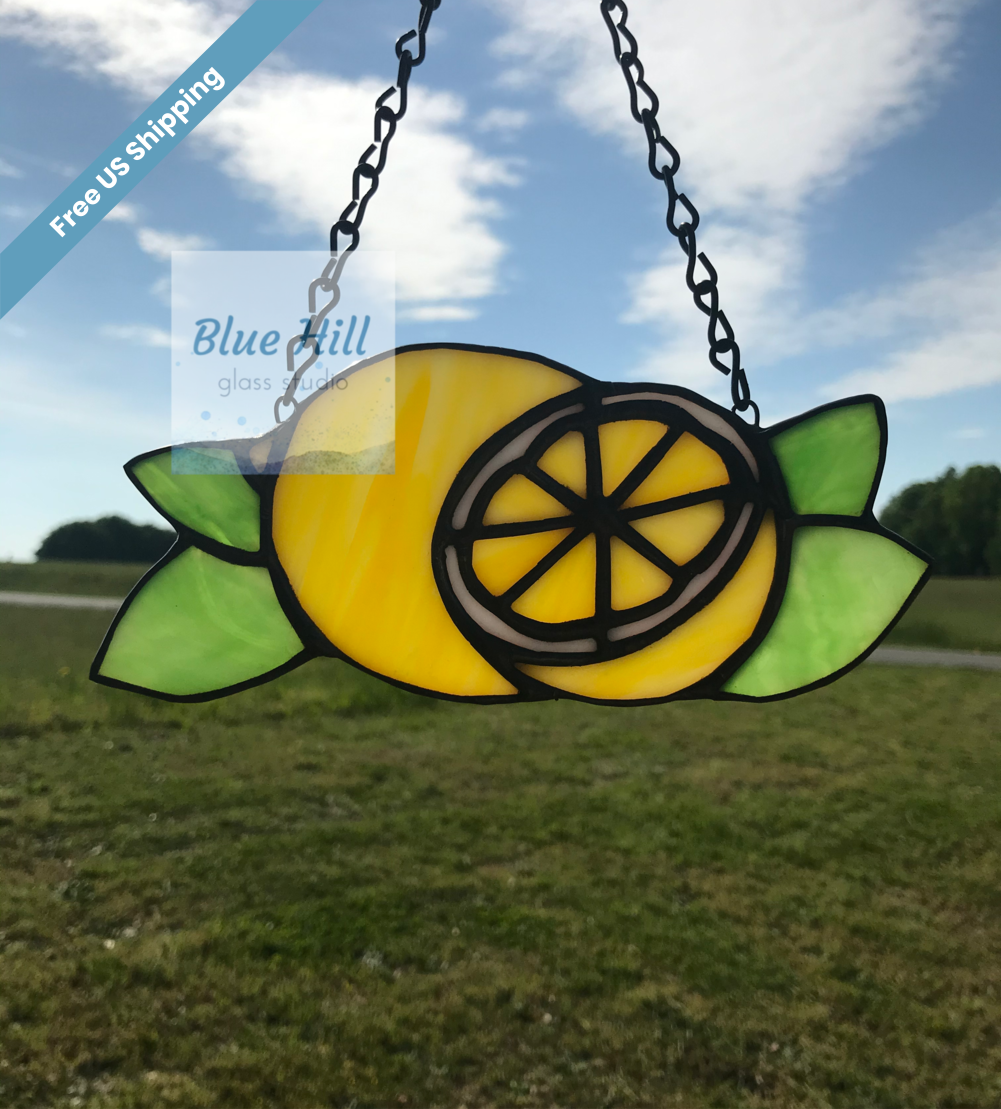 Lemon Stained Glass Sun catcher - Fruit Series