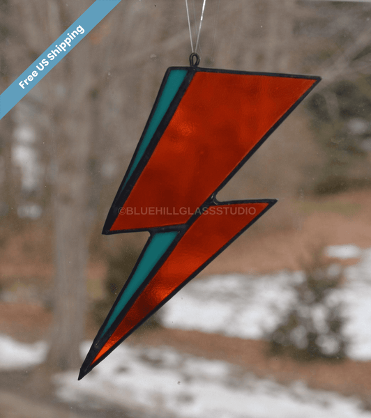 David Bowie Stained Glass Sun catcher- Aladdin Sane Tribute