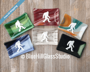 Bigfoot Fused Glass Soap / Trinket Dish - Sasquatch