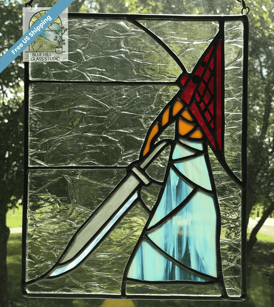 Pyramid Head Silent Hill Stained Glass Panel - Horror Movie Art - Video Game Fan Art