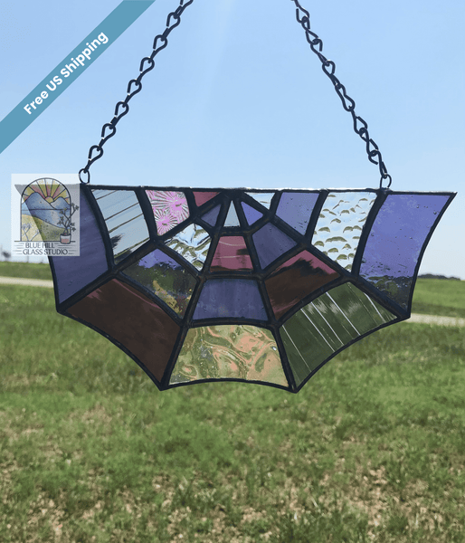 Spider Web Stained Glass Sun Catcher-Multiple Colors