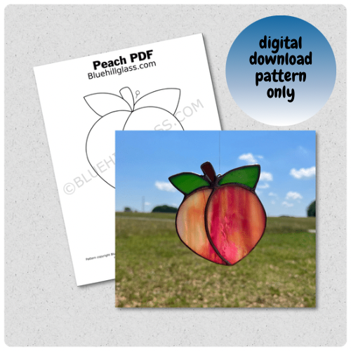 Peach Pattern PDF Digital Download - Beginner Stained Glass Patterns