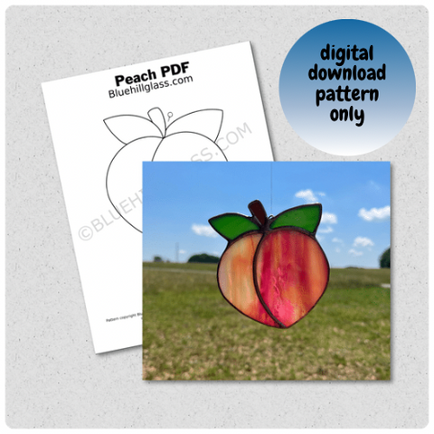 Peach Pattern PDF Digital Download - Beginner Stained Glass Patterns