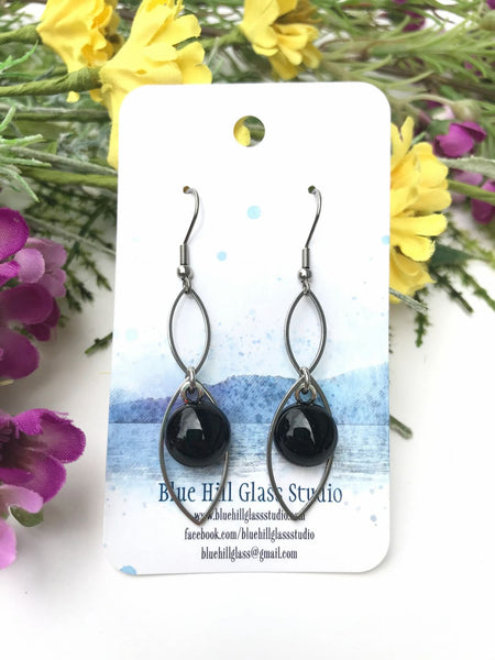 Geometric Fused Glass Dangle - Ellipse Double - Multiple colors