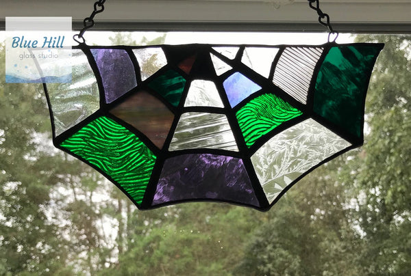 Spider Web Stained Glass Sun Catcher-Multiple Colors