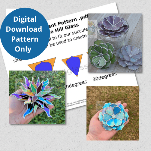 Succulent Pattern .pdf Digital Download ONLY - Stained Glass Patterns - Stained Glass DIY - Stained Glass 3D Art - Patterns for Artists